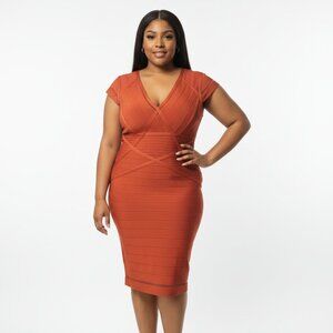 Ashley Stewart Dress Bandage Orange Bodycon Formal 22/24